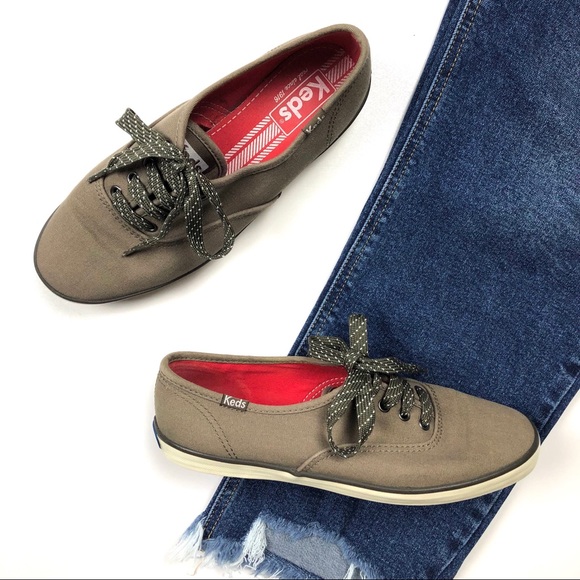 Keds Shoes - Keds Classic Grey Olive Green Champion Classics